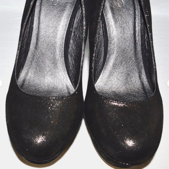 ALDO NEW 9 M 40 GLITTERY TEXTURED METALLIC SUEDE PLATFORM 5" STILETTO HEEL PUMPS - Picture 5 of 9